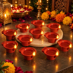 Water LED Sensor Diya – Decorative Diya Set