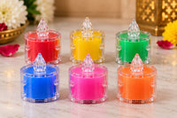 Mini LED Candle Set – 6 Pieces | Multicolor