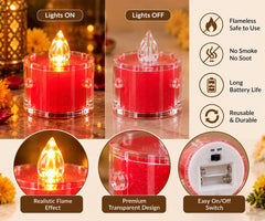 Mini LED Candle Set – 6 Pieces | Multicolor