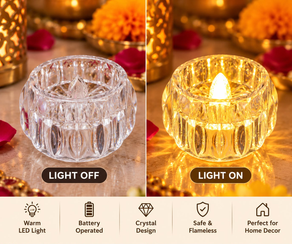 Crystal LED Diya – Decorative Light
