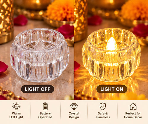 Crystal LED Diya – Decorative Light