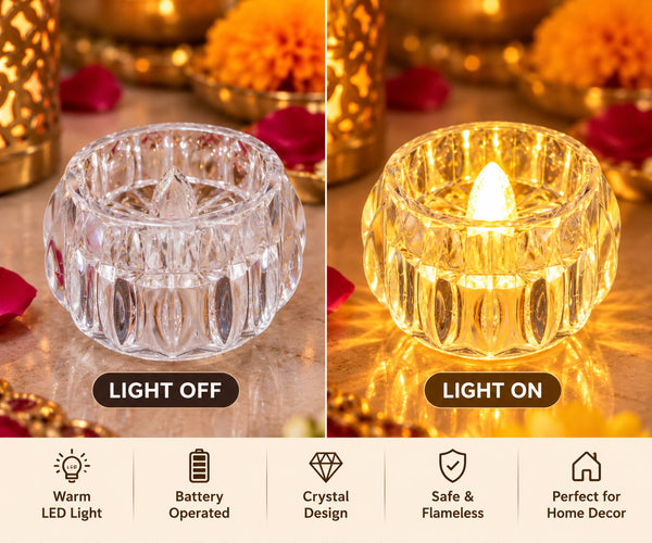 Crystal LED Diya – Decorative Light