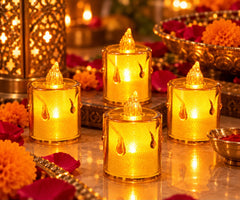 Amber Glow LED Candle – Decorative Flameless Candle