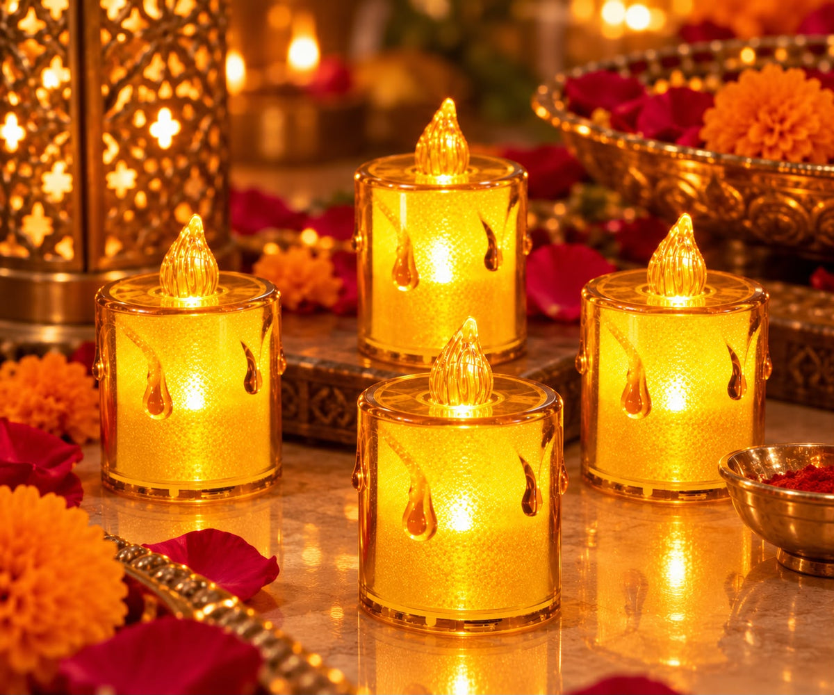 Amber Glow LED Candle – Decorative Flameless Candle