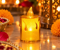 Amber Glow LED Candle – Decorative Flameless Candle