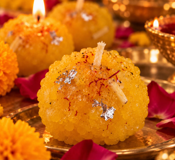 Ladoo Shaped Handmade Candle