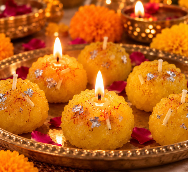 Ladoo Shaped Handmade Candle