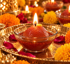 Gulab Jamun Inspired Handmade Candle in Glass Bowl