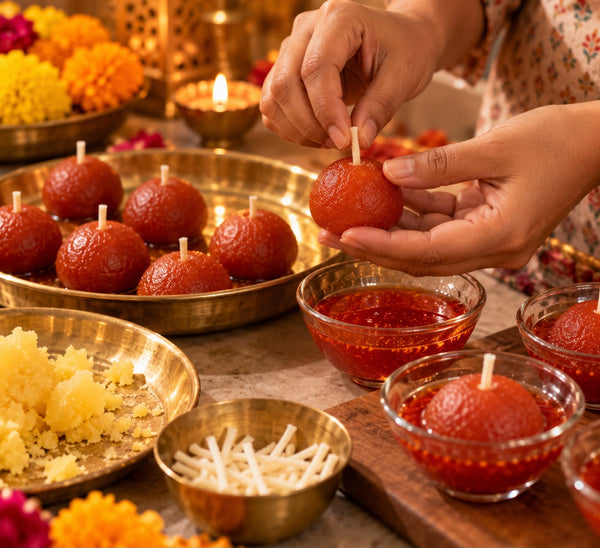 Gulab Jamun Inspired Handmade Candle in Glass Bowl