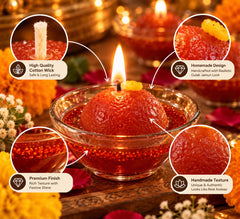 Gulab Jamun Inspired Handmade Candle in Glass Bowl