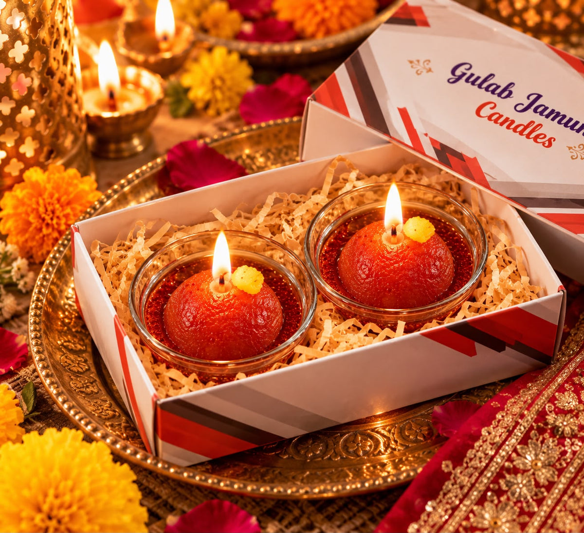 Gulab Jamun Inspired Handmade Candle in Glass Bowl