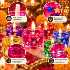 Colorful Mini Gel Candle Set – 6 Pieces